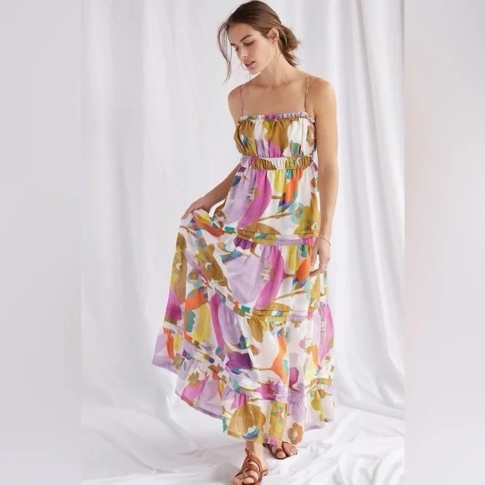 Anthropologie Multicolor Smocked Dress
